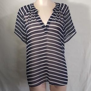 ⚠️a.n.a Blouse Striped Blue White size Large